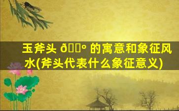 玉斧头 🐺 的寓意和象征风水(斧头代表什么象征意义)